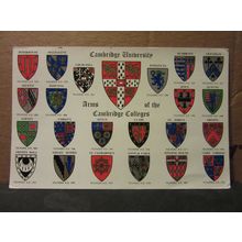 ARMS OF THE COLLEGES, CAMBRIDGE used postcard by J. Salmon 1967 pm =