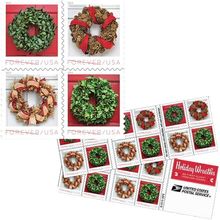 Holiday Wreaths Book of 20 First Class Stamps Scott 5427b - Stuart Katz