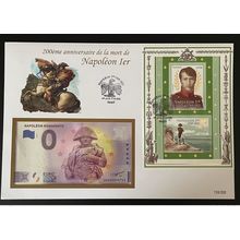 Euro Souvenir banknote Cover France Napoléon 1er Bonaparte 2021 Paris Bloc