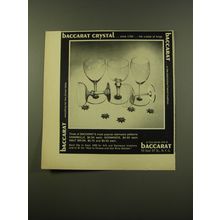 1961 Baccarat Stemware Advertisement - Chambolle, Normandie and Haut Brion
