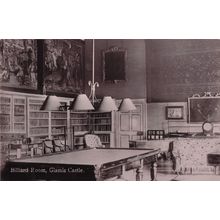 Billiard Room Angus Castle Scotland Old Real Photo Postcard