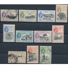 QEII: 11 Values - Sierra Leone 1956 - FH & NM H - SG 210/20