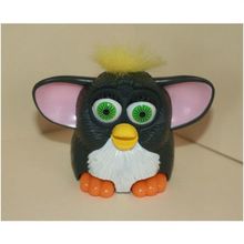 1999 McDonalds Furby Dark Gray & White, Yellow Rolling Furby