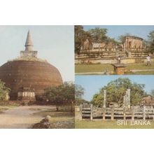 Sir Lanka Rankoth Vehera Dagaba Circular Relic House Flower Scroll Postcard