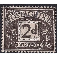 GB 1959 QE2 2d Agate Postage Due used Wmk 179 SG D59 ( C1333 )
