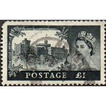 1955-58 Castles £1 Value. Wm 165 EiiR St Edwards Crown. Fine Used