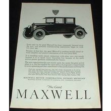 1923 Maxwell 4-passenger Coupe Ad, Immenseley Bettered!