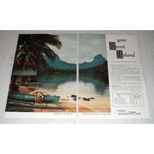 1957 Pan American Airline Ad - Your Secret Island