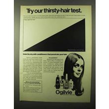 1971 Ogilvie Hair Care Products Ad - Thirsty-Hair Test