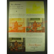 1938 Four Roses Whiskey Ad - Yes, AmericanÉ we really want our ad printed