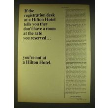 1964 Hilton Hotels Ad - If the registration desk at a Hilton Hotel tells you