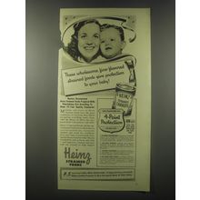 1941 Heinz Strained Carrots Ad - These wholesome, fine-flavored strained foods