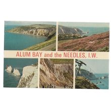 multiview, ALUM BAY & THE NEEDLES, Isle of Wight used postcard by Nigh 1979 pm =