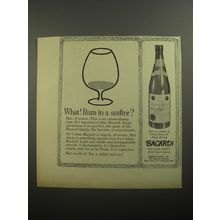 1956 Bacardi Rum Ad - What! Rum in a snifter?