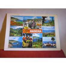 9 BEST VIEWS, MADEIRA, PORTUGAL used postcard #