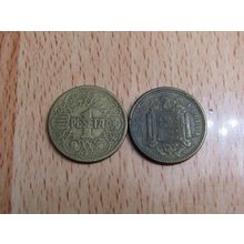 Spain 1944 1 Peseta Coin