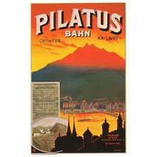 Pilatus Bahn Summer Fahrplan Timetable 1900 Swiss Poster Postcard