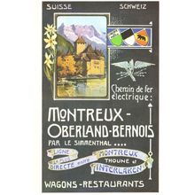 Oberland Bernois Fer Electrique Railway Wagons Restaurants Swiss Postcard
