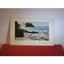 ST. CATHERINE'S ROCK, TENBY, WALES used antique postcard 1909 pm =