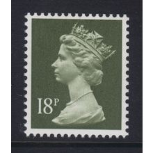 X955 U257 18p Olive-green FCP Unmounted Mint - GB Machin