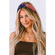 Multicolor American Flag Bow Knot Wide Headband