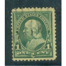 Used 279 1c Benjamin Franklin Barely Clears M04330