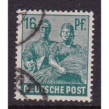 GERMANY 1947 ALLIED ZONE 16pf BRICKLAYER & REAPER USED SG934
