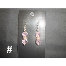 Striking 2 medium pink helix crystal glass sparkly drop 925 silver hook earrings