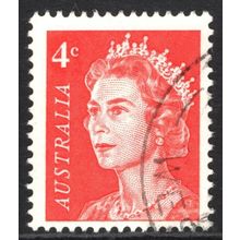 AUSTRALIA 1966: QUEEN ELIZABETH II DEFINITIVES - 4c RED USED (G4)