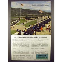 1957 Sinclair Oil Ad - Fort Ticonderoga, N.Y.