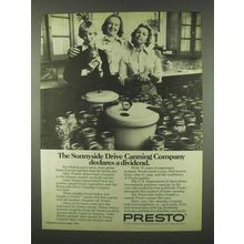 1978 Presto Pressure Canner Ad - Sunnyside Drive
