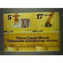 1985 Clorox Liquid Bleach Ad - Unbeatable disinfecting for less