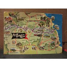 MAP OF NORTH YORKSHIRE. used postcard by Dennis 1985 postmark #