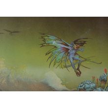 Roger Dean Blue Demon Fantasy Psychedelic Art Postcard