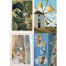 Portugal Portuguese House Windmill & Crafts Dolphin 4x Postcard