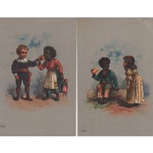 African American Racial Harmony Children Friendship 2x Postcard s