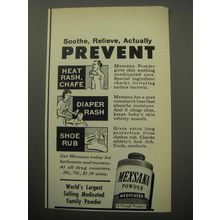 1957 Mexsana Powder Ad - Soothe, Relieve, actually prevent