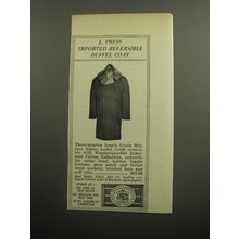 1957 J. Press Coat Ad - J. Press Imported reversible duffel coat