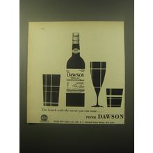 1959 Peter Dawson scotch Ad - The Scotch with the secret you can taste