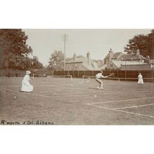 Rickmansworth vs St Albans Antique Tennis Real Photo Postcard
