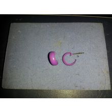mauve small half hoop pierced earrings