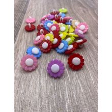 Mixed Colour Daisy Buttons 15mm Daisy Flower Shank Buttons Baby Buttons Plastic