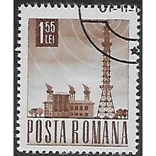 Romania Mi 2649: 1 L. 55 brown Definitive Stamp: Radio Station, comb perf. 13½