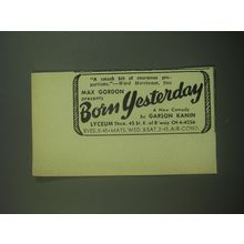 1946 Born Yesterday Play Ad - A smash hit of enormous proportions