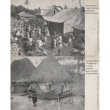 Sierra Leone Africa Making Clothes Market Day 2x Old Postcard s