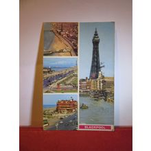 BLACKPOOL, LANCASHIRE. MULTIVIEW. used vintage postcard 1971 pm. Saidman Bros. =