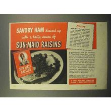 1945 Sun-Maid Raisins Ad - Raisin Sauce for Ham