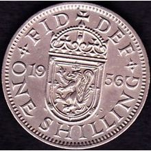 1956 Great Britain 1 Shilling Coin Scottish