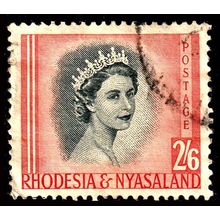 Africa Rhodesia & Nyasaland 1954 Queen Elizabeth II 2'6 Used Stamp QE II