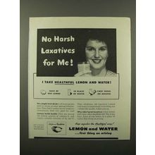 1945 Sunkist Lemons Ad - No Harsh Laxatives For Me